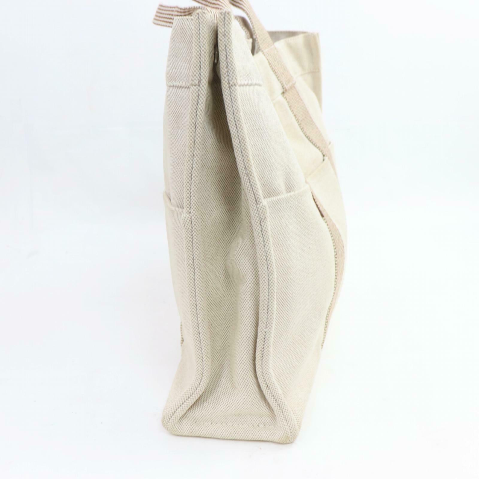 Indistinguishable  Top quality Hermes Tote Bag Cream Canvas (SHC1-14339)