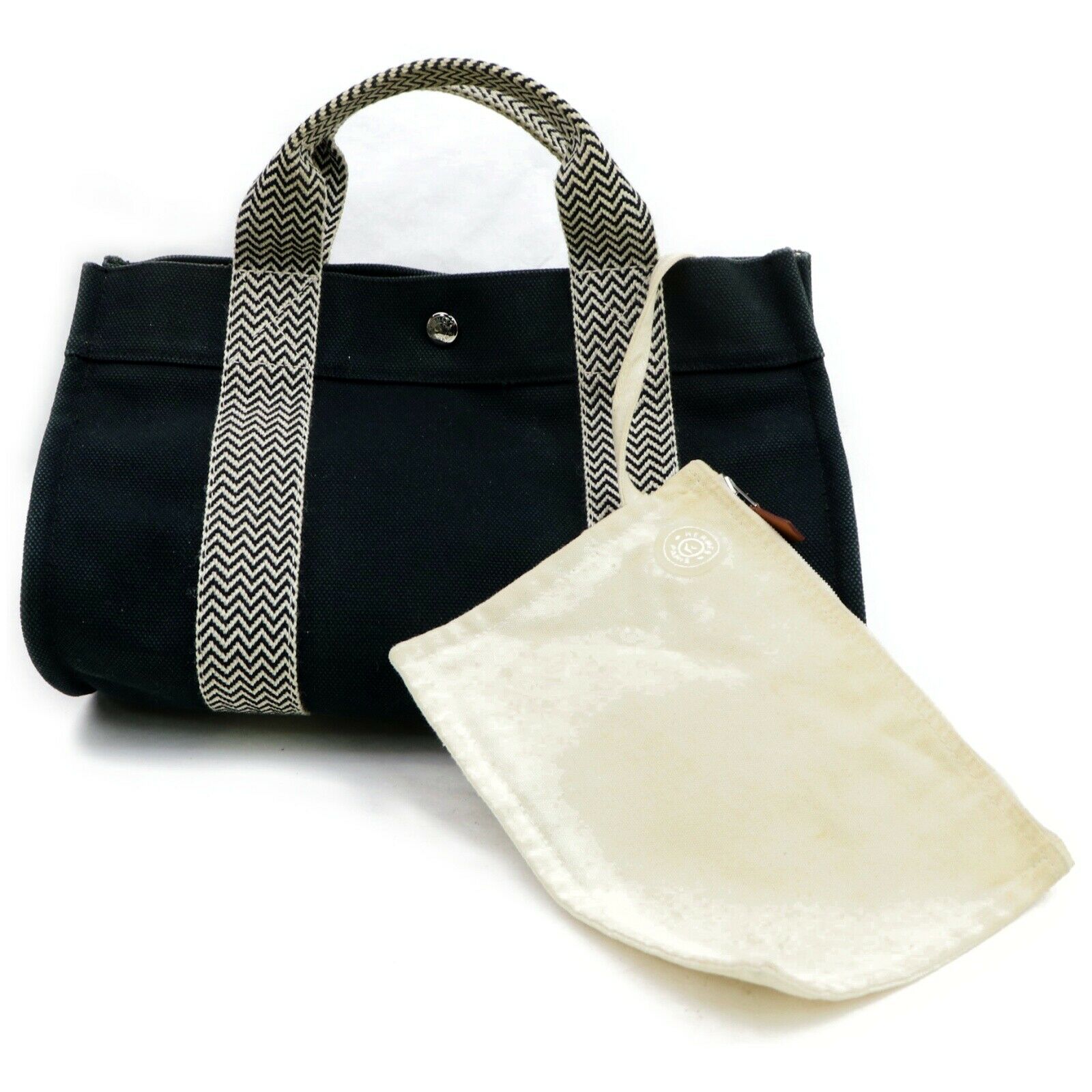 Top quality Hermes Tote Bag Cannes Black Canvas (SHC7-10197)