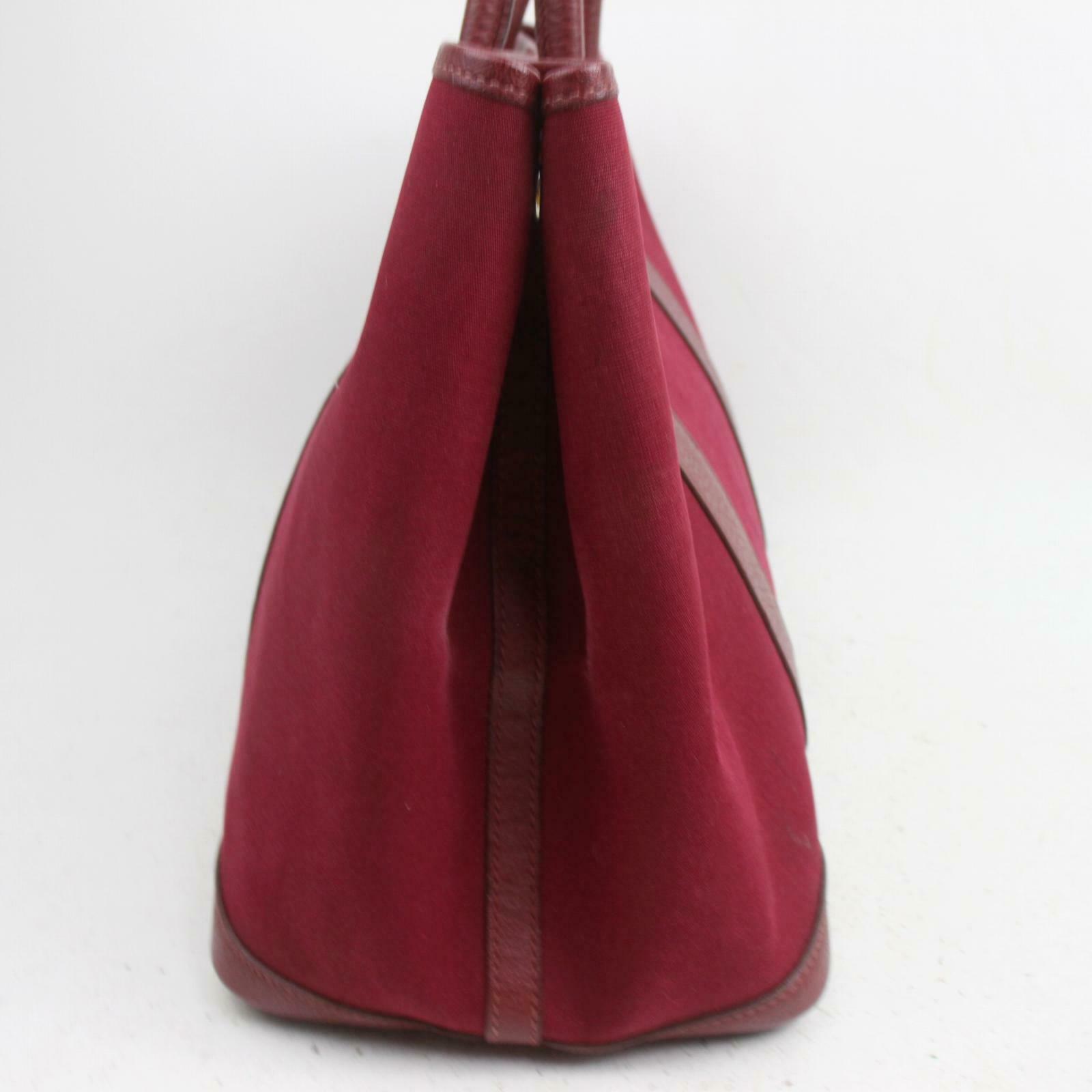 Indistinguishable  Top quality Hermes Tote Bag Garden Party Pm Red Canvas (SHC7-10046)