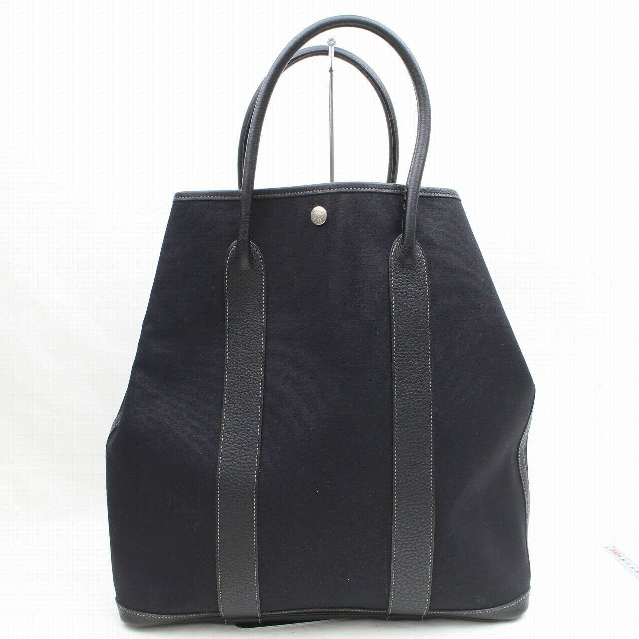 Indistinguishable  Top quality Hermes Tote Bag Garden File Black Canvas (SHC7-10051)