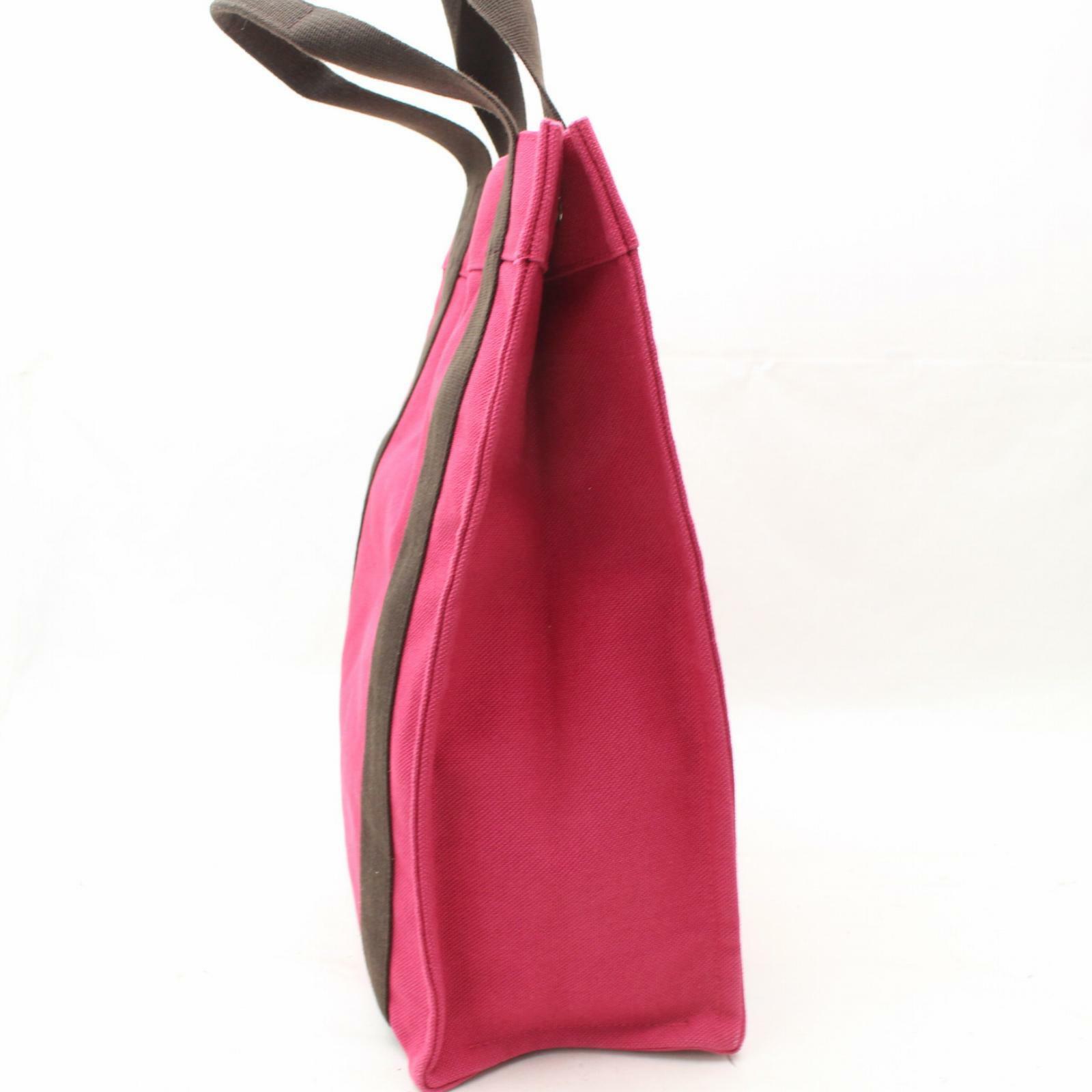 Top quality Hermes Tote Bag Cabas Hot Pink Canvas (SHC1-15755)
