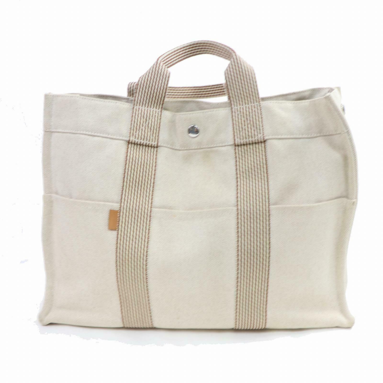 Indistinguishable  Top quality Hermes Tote Bag Cream Canvas (SHC1-14339)