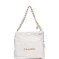 Chanel Small 22 Bag White Calfskin Gold Hardware