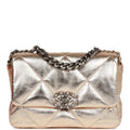Chanel Medium 19 Flap Bag Gold Metallic Lambskin Mixed Hardware
