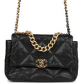 Pre-owned Chanel Large 19 Flap Bag Black Lambskin Mixed Hardware