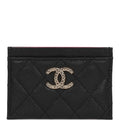 Chanel Card Holder Wallet Black Caviar Light Gold Hardware