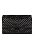 Pre-owned Chanel 226 Reissue 2.55 SO Black Chevron Calfskin Black Hardware
