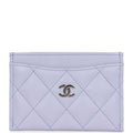 Chanel Card Holder Wallet Lilac Caviar Silver Hardware