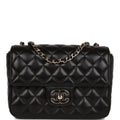 Chanel Candy Heart Mini Flap Bag Black Lambskin Enamel and Light Gold Hardware