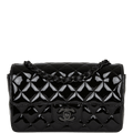 Chanel Mini Rectangular Flap Bag SO Black Patent Black Hardware