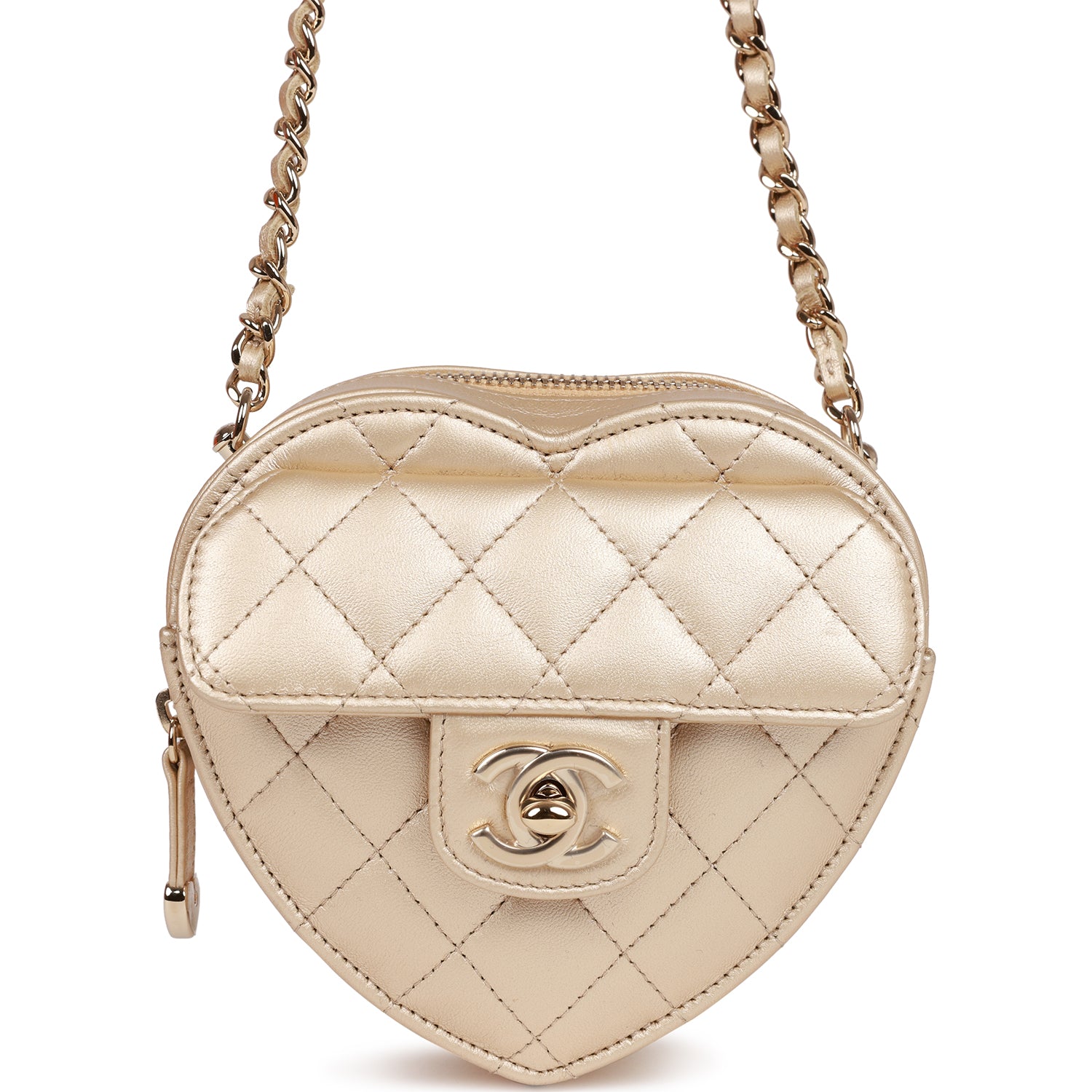 Chanel CC In Love Heart Clutch with Chain Gold Lambskin Light Gold Hardware Payment 2