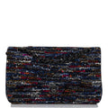 Chanel Medium Classic Double Flap Bag Navy Tweed Black Hardware