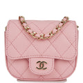 Chanel Mini Clutch With Chain Bag Pink Caviar Gold Hardware