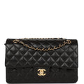 Chanel Medium Classic Double Flap Bag Black Lambskin Gold Hardware