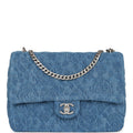 Chanel Medium Sweetheart Crush Flap Bag Denim Brocade Aged Silver Hardware