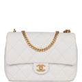 Chanel Medium Sweetheart Crush Flap Bag White Caviar Antique Gold Hardware