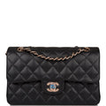 Chanel Small Classic Double Flap Bag Black Lambskin Rose Gold Hardware
