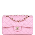 Chanel Small Classic Double Flap Pink Lambskin Light Gold Hardware - Remaining Balance