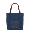 Vintage Chanel CC Denim Tote Bag