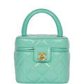 Vintage Chanel Vanity Heart Mirror Bag Turquoise Patent Gold Hardware - Payment 1