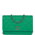 Chanel Wallet on Chain WOC Green Caviar Light Gold Hardware