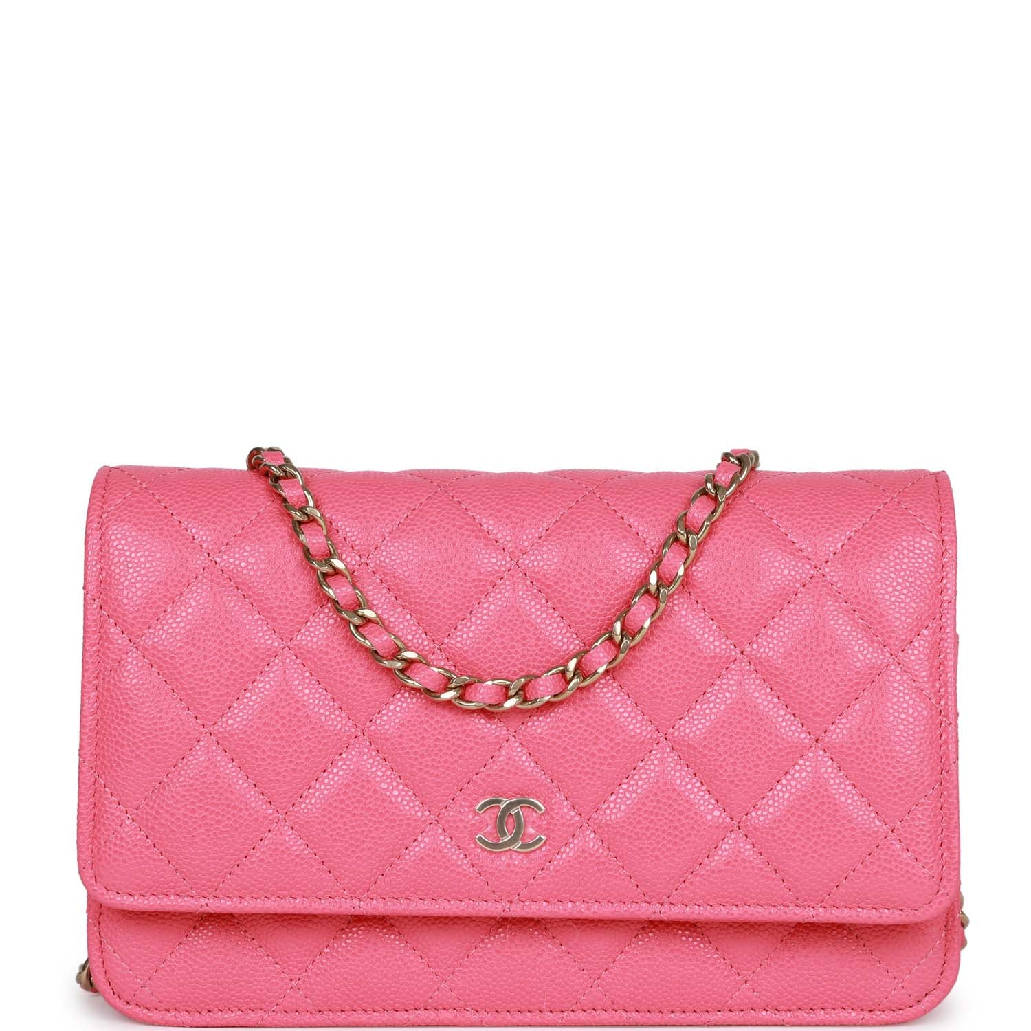 Chanel Wallet on Chain WOC Pink Caviar Light Gold Hardware