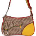 Pre-owned Christian Dior Saddle Bag Rasta Trotter Canvas Silver Hardware
