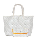 Goyard Goyardine White St. Louis PM Tote Bag Silver Hardware