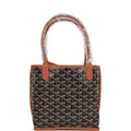 Goyard Goyardine Black Anjou Mini Reversible Tote Bag Silver Hardware