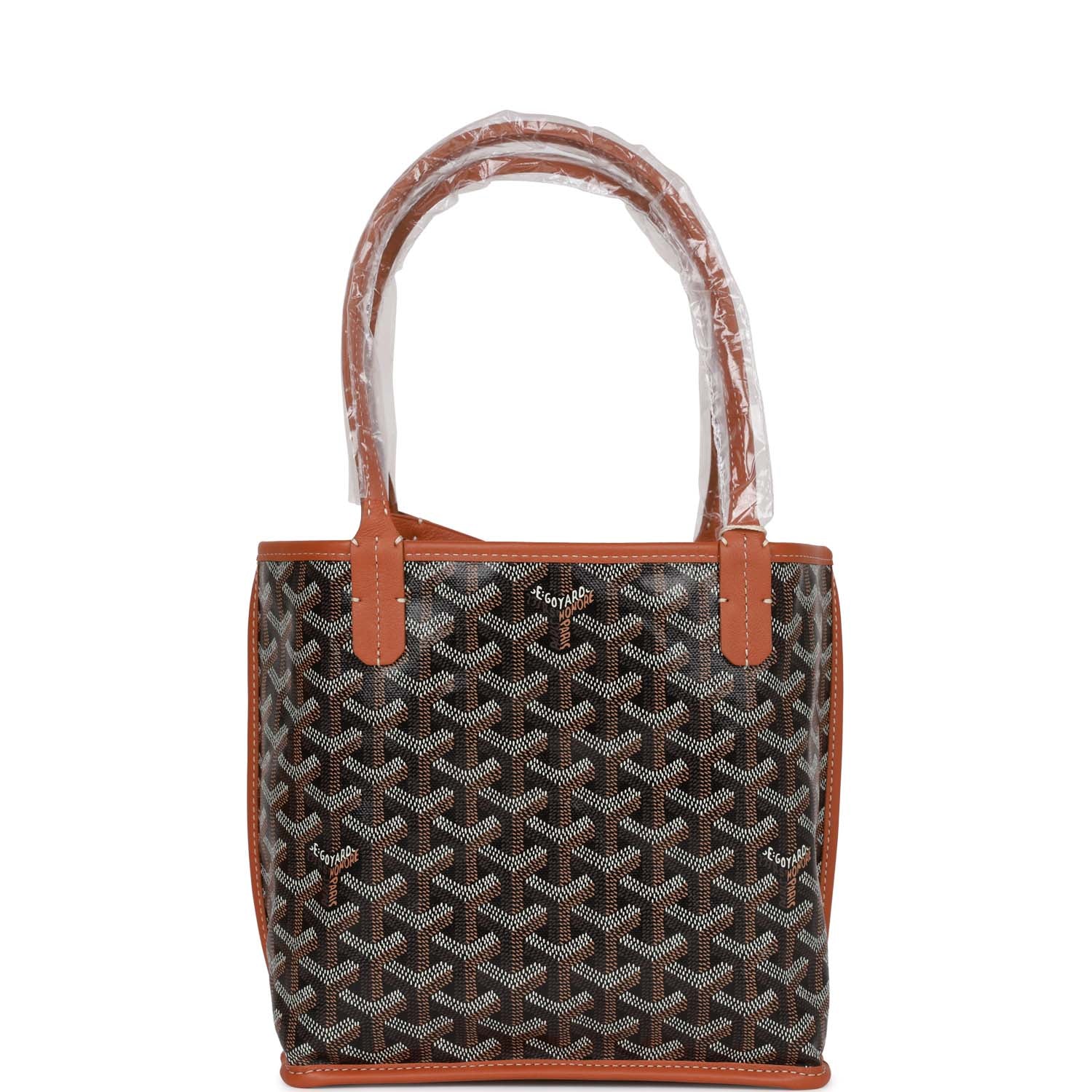 Goyard Goyardine Black Anjou Mini Reversible Tote Bag Silver Hardware