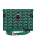Goyard Goyardine Green Cassette Trunk Clutch/Shoulder Bag Silver Hardware