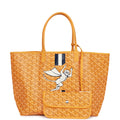Goyard Goyardine Yellow Hand-Painted St. Louis PM Tote Bag Silver Hardware