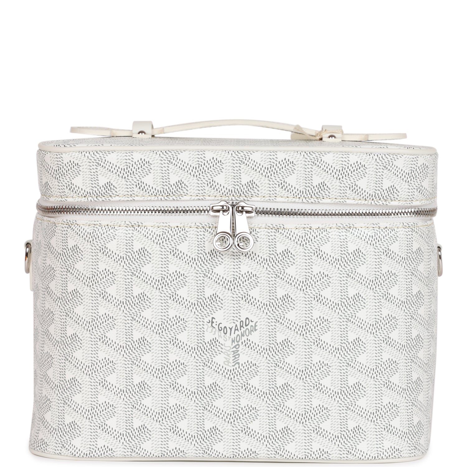 Goyard Goyardine White Muse Vanity Bag Silver Hardware