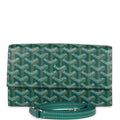 Goyard Goyardine Green Varenne Continental Wallet Bag Silver Hardware
