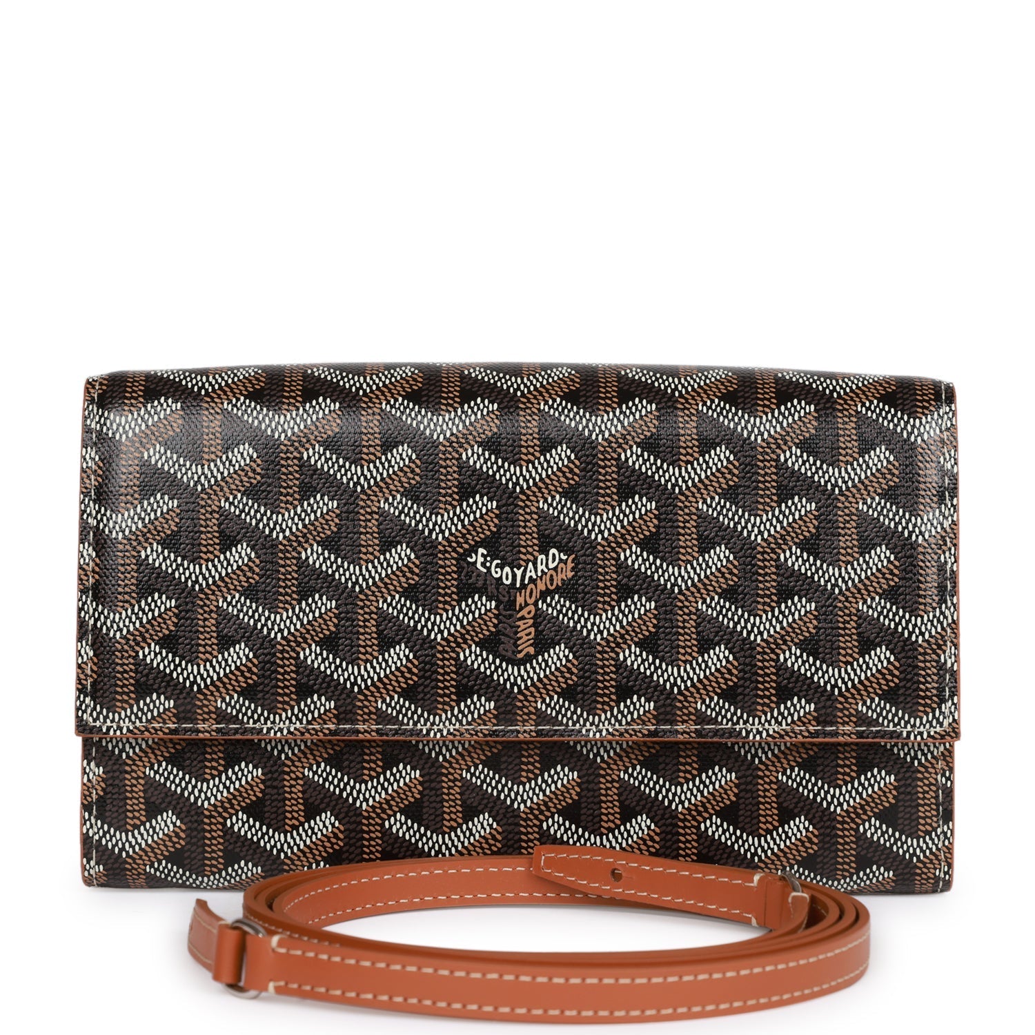 Goyard Goyardine Black Varenne Continental Wallet Bag Silver Hardware