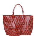 Goyard Goyardine Red St. Louis GM Tote Bag Silver Hardware