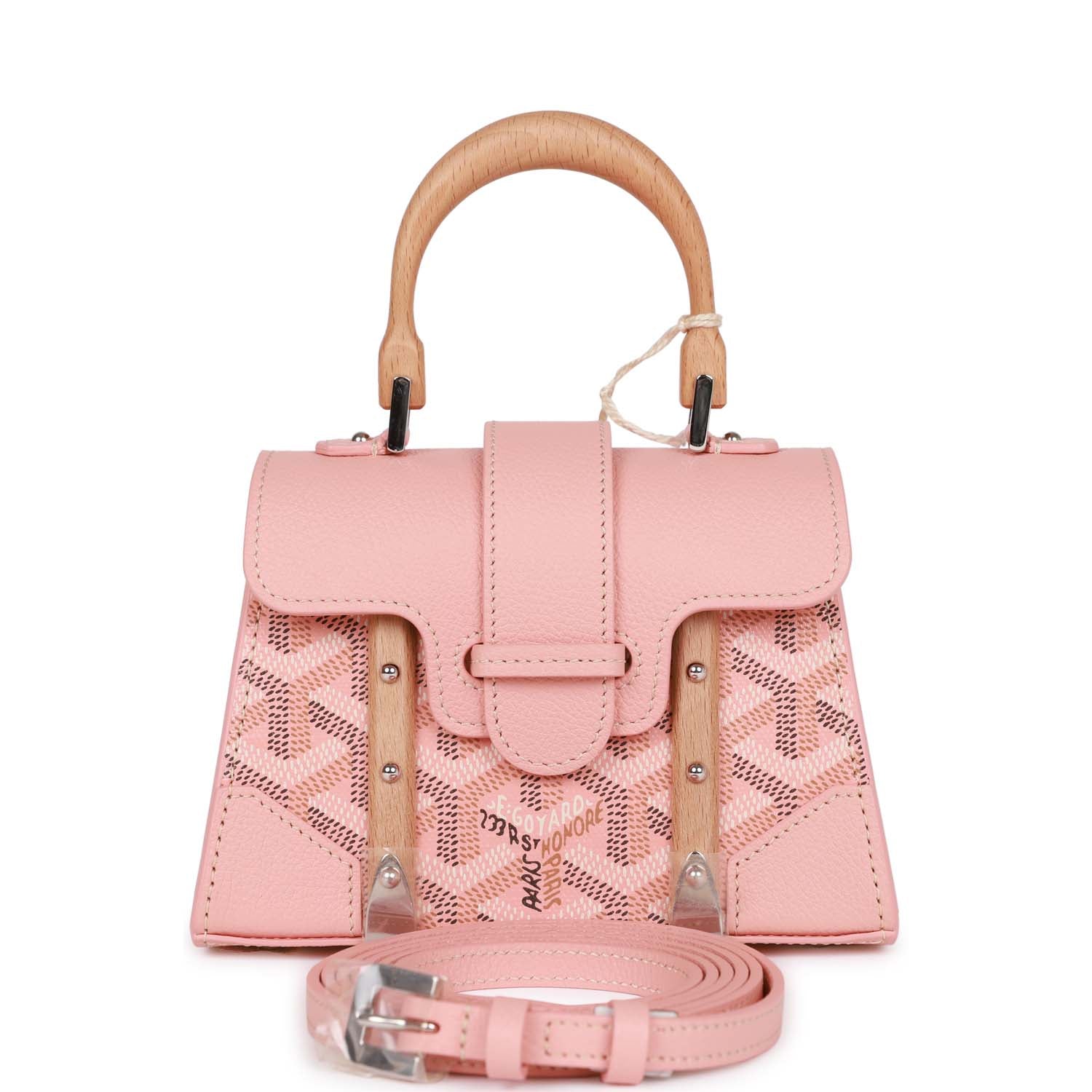 Goyard Saigon Structure Nano Bag Pink Goyardine Silver Hardware