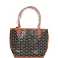 Goyard Goyardine Black Anjou Mini Reversible Tote Bag Palladium Hardware