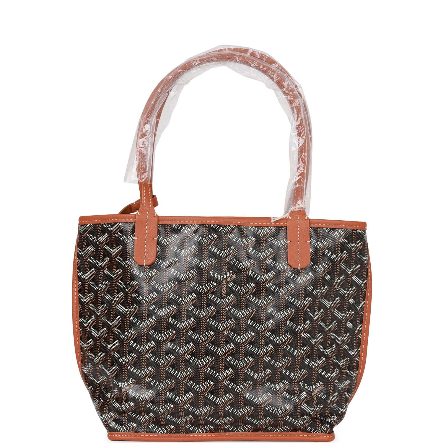 Goyard Goyardine Black Anjou Mini Reversible Tote Bag Palladium Hardware