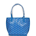 Goyard Goyardine Blue Anjou Mini Reversible Tote Bag Palladium Hardware