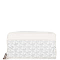 Goyard Goyardine White Matignon Wallet GM Palladium Hardware