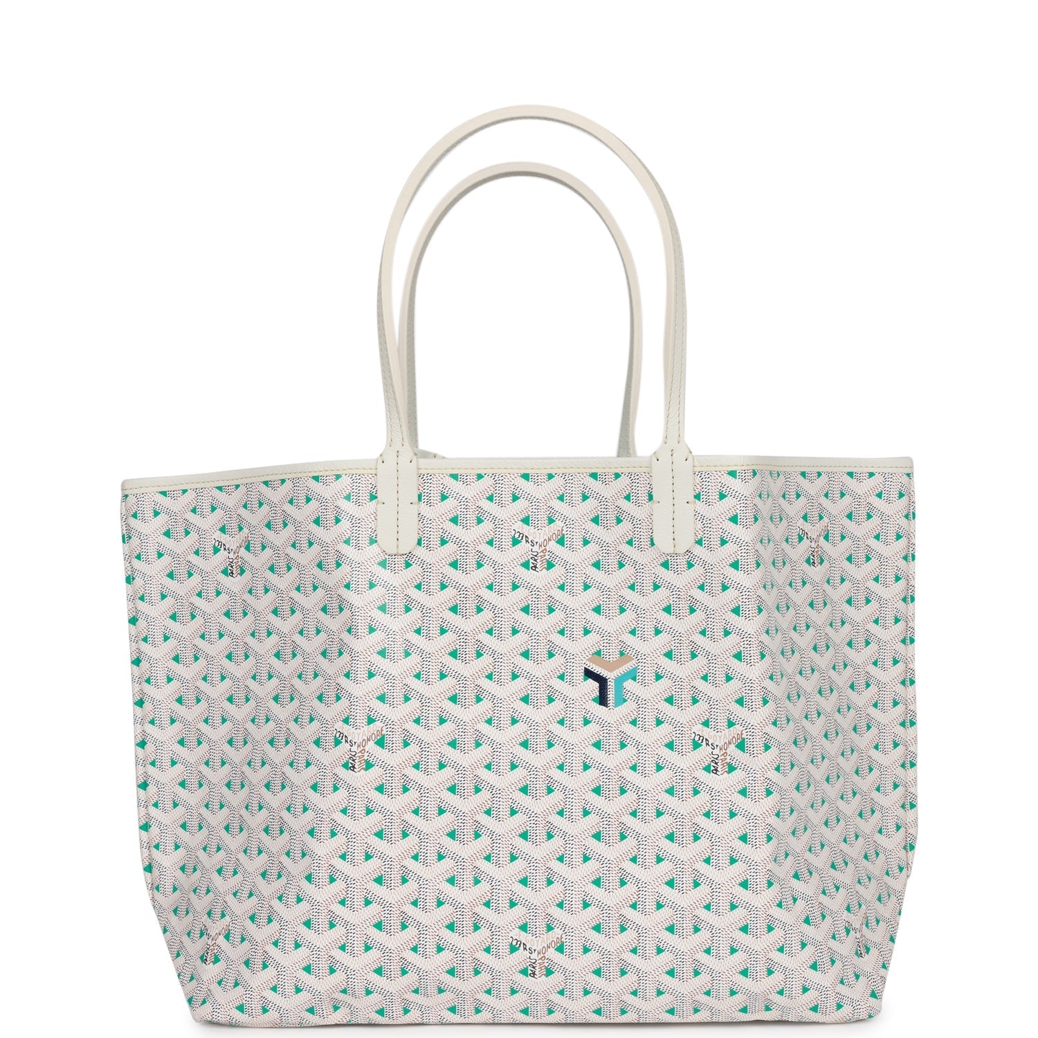 Goyard Goyardine White Claire Voie St. Louis PM Tote Bag Palladium Hardware