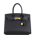 Hermes Birkin Sellier 30 Black Madame Gold Hardware
