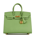 Hermes Birkin Sellier 25 Vert Criquet Epsom Gold Hardware