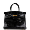 Hermes Birkin 30 Black Shiny Niloticus Crocodile Gold Hardware Payment 2 of 2