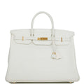 Pre-owned Hermes Special Order (HSS) Birkin 40 White Verso Togo Gold Hardware