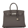 Hermes Birkin 35 Etain Togo Palladium Hardware
