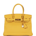 Hermes Birkin 30 Soleil Clemence Gold Hardware