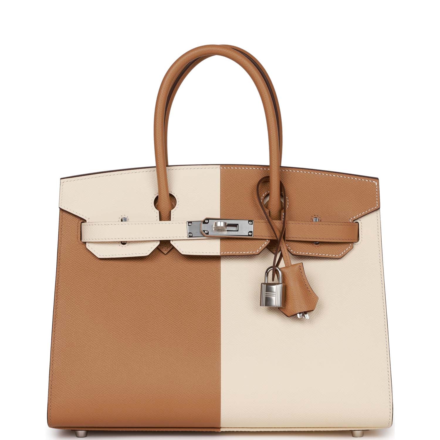 Hermes Casaque Birkin Sellier 30 Biscuit and Nata Epsom Palladium Hardware
