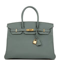 Hermes Birkin 35 Vert Amande Togo Gold Hardware